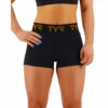 TYR GYM Women’s Black Mid Rise 2" Logo Short -Pool Wear FTMRSL3A 001 main01
