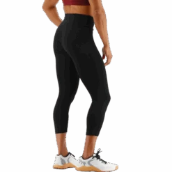 TYR GYM Women’s Black High Rise 3/4 Leggings -Pool Wear FTTMRS3A 001 alt05