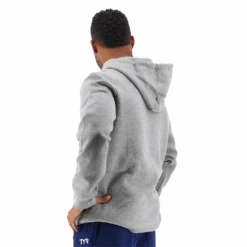 TYR Men Outline Logo Hoodie Charcoal Charcoal/Silver -Pool Wear TYRMHB3A 952 alt03