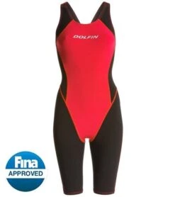 Dolfin Platinum 2 Pro Tech Knee Suit 11 Dolfin Platinum 2 Pro Tech Knee Suit -Pool Wear d7176p 904 red blk 1