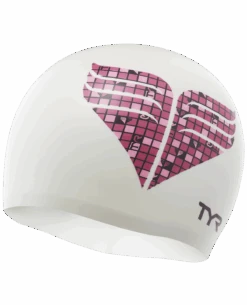 TYR Pink Chevron Silicone Adult Swim Cap