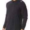TYR Mens Hooded SunDefense Black Long Sleeve Shirt 1 TYR Mens Hooded SunDefense Black Long Sleeve Shirt -Pool Wear slmh7 001 alt05